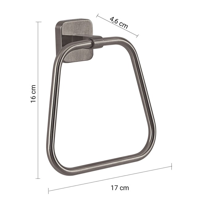 Gedy Tonga, полотенцедержатель - кольцо, цвет оружейная сталь