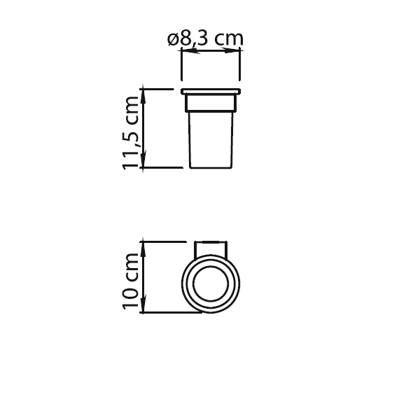 Gedy Azzorre, настенный стеклянный стакан, цвет хром