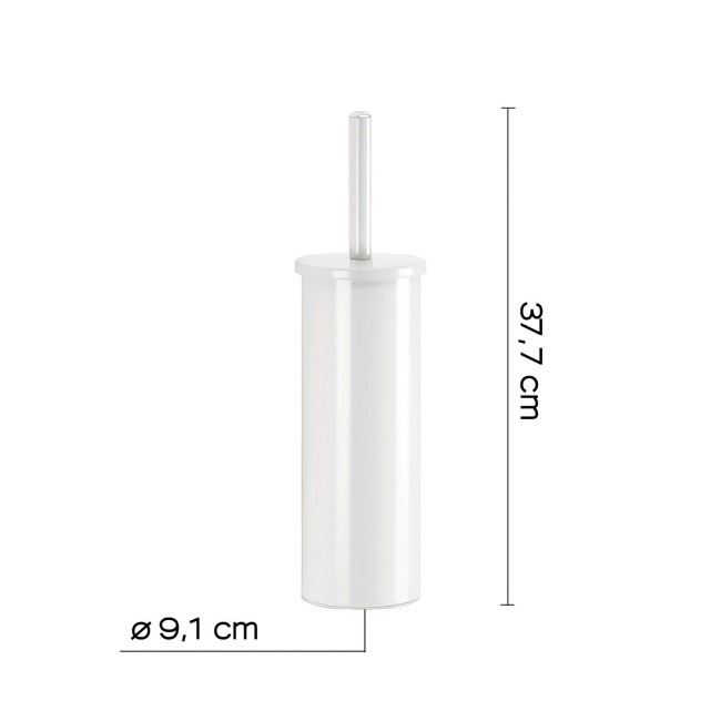 Gedy Flip, напольный металлический ёрш, цвет белый матовый