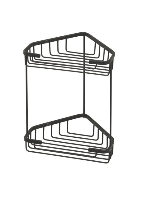 Gedy, решётка угловая 2-х уровневая, высота 27 см, цвет черный матовый