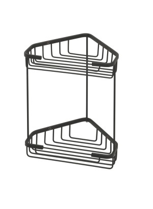 Gedy, решётка угловая 2-х уровневая, высота 27 см, цвет черный матовый