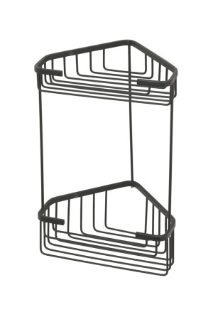 Gedy, решётка угловая 2-х уровневая, высота 32,5 см, цвет черный матовый