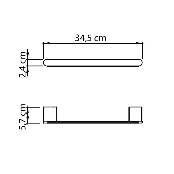 Gedy Azzorre, полотенцедержатель, длина 34.5 см, цвет хром
