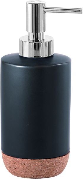 Gedy Ilary, настольный керамический дозатор с пластиковой помпой, цвет хром - черная матовая керамика