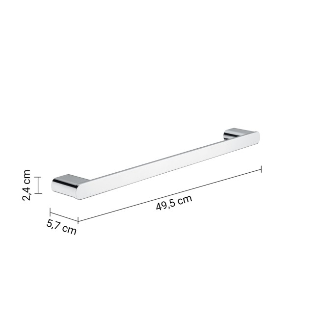 Gedy Azzorre, полотенцедержатель, длина 49.5 см, цвет хром