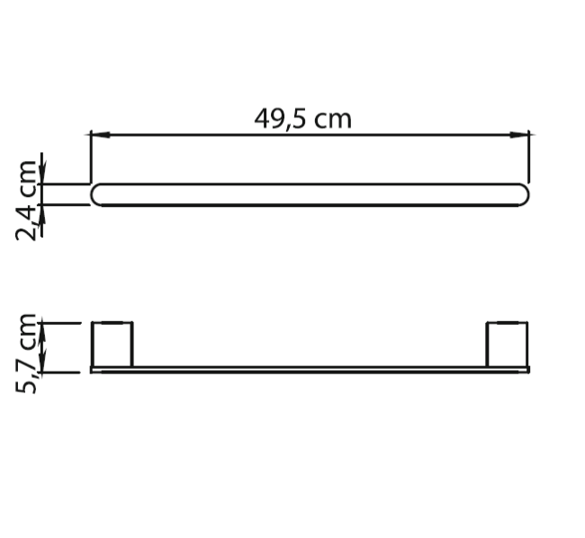 Gedy Azzorre, полотенцедержатель, длина 49.5 см, цвет хром