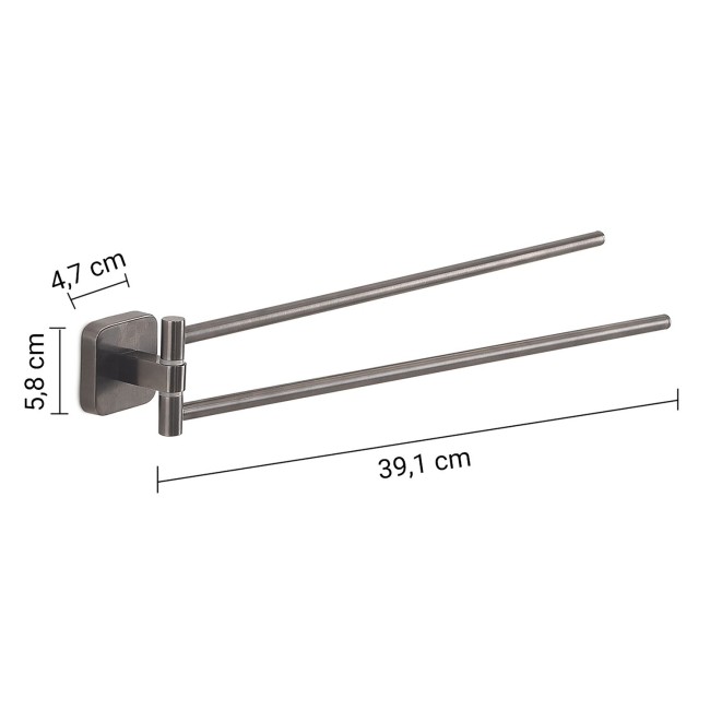 Gedy Tonga, полотенцедержатель двойной поворотный, цвет оружейная сталь