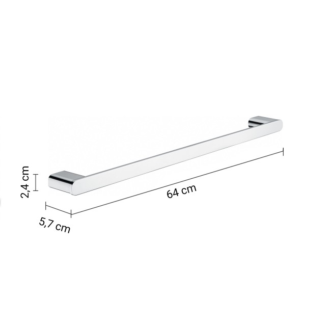 Gedy Azzorre, полотенцедержатель, длина 64 см, цвет хром