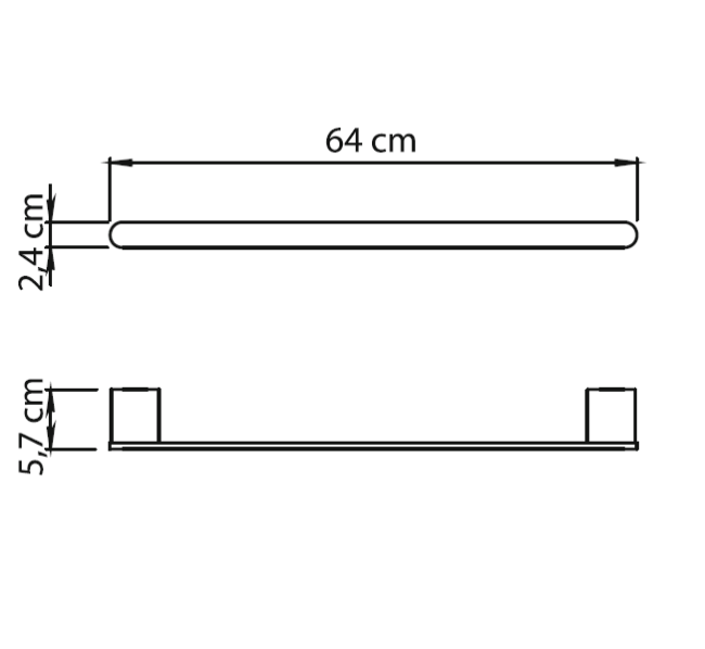 Gedy Azzorre, полотенцедержатель, длина 64 см, цвет хром