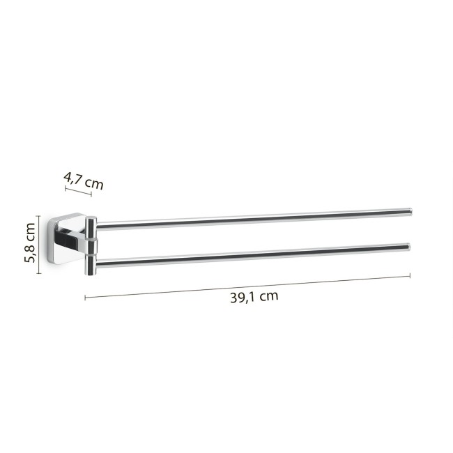 Gedy Tonga, полотенцедержатель двойной поворотный, цвет хром