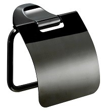 Gedy Stelvio, бумагодержатель с крышкой, цвет черный матовый