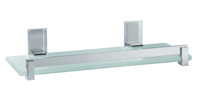 Gedy, стеклянная полка с бортиком, длина 30 см, цвет цвет хром зачищенный