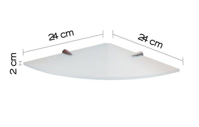 Gedy, стеклянная полукруглая 1-уровневая полка (26х26хh2), цвет хром