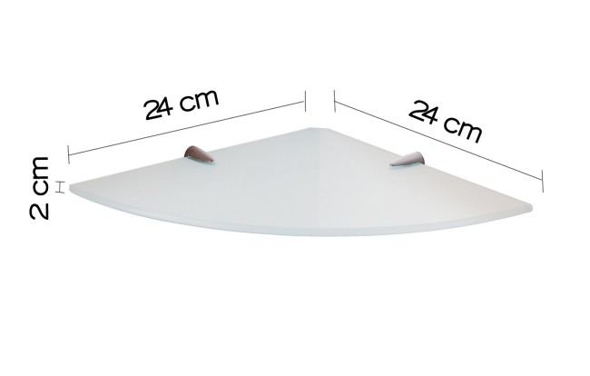 Gedy, стеклянная полукруглая 1-уровневая полка (26х26хh2), цвет хром