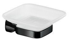 Gedy Stelvio, настенная стеклянная мыльница, цвет черный матовый