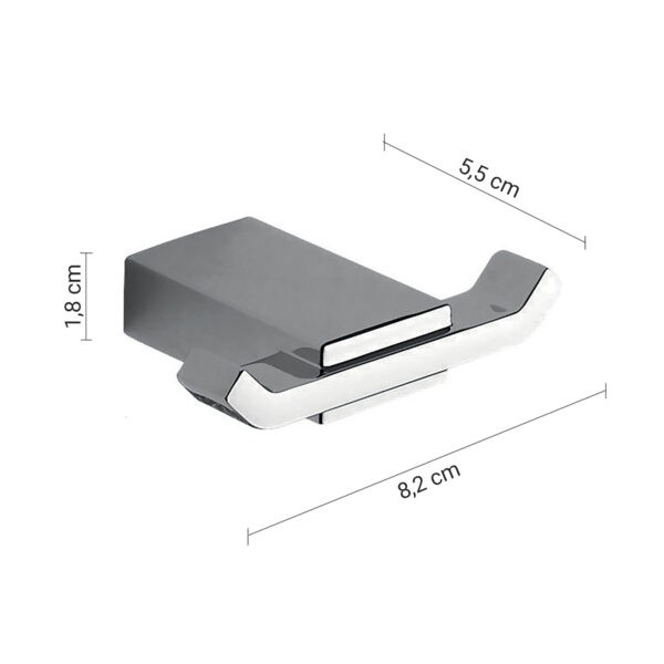 Gedy Kansas, крючок двойной, цвет хром