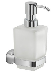 Gedy Stelvio, настенный стеклянный дозатор с пластиковой помпой, цвет хром