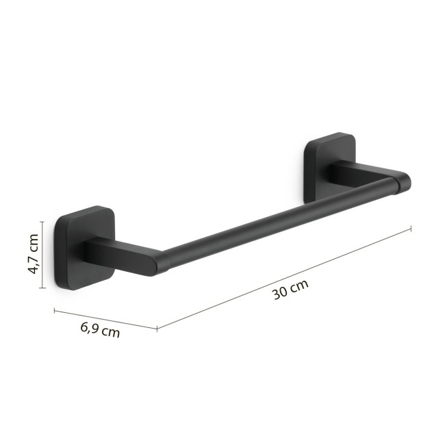 Gedy Tonga, полотенцедержатель, длина 35 см, цвет черный матовый