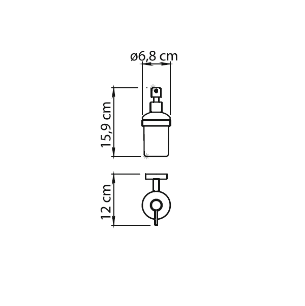 Gedy Eros, настенный стеклянный дозатор c металлической помпой, цвет черный матовый