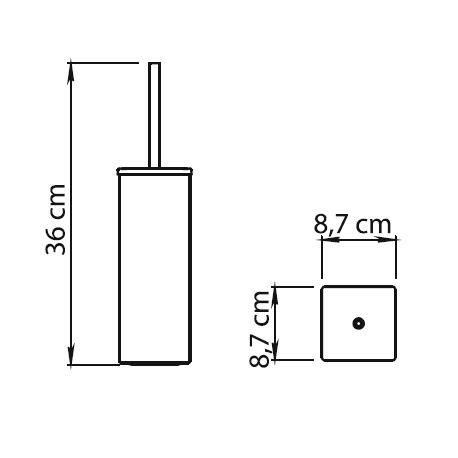 Gedy Kansas, напольный металлический ёрш, цвет хром