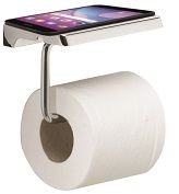 Gedy, бумагодержатель с плоской крышкой - площадкой под телефон, цвет хром