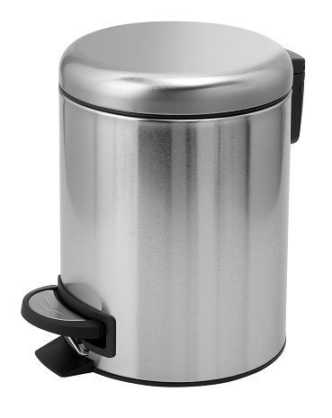 Gedy Potty, круглый контейнер для мусора с педалью (3 л.), крышка soft close, цвет хром зачищенный