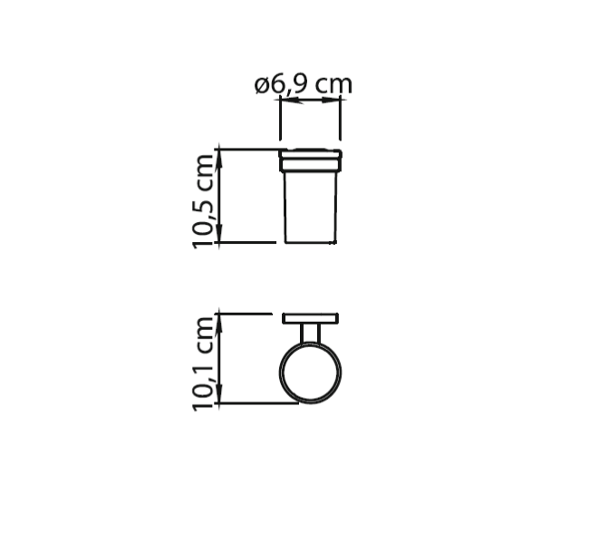Gedy Bernina, настенный стеклянный стакан, цвет хром
