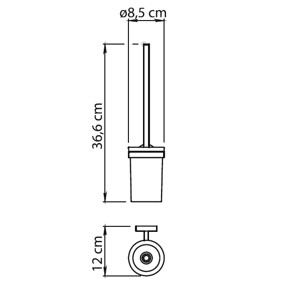 Gedy Eros, настенный стеклянный ёрш, цвет черный матовый