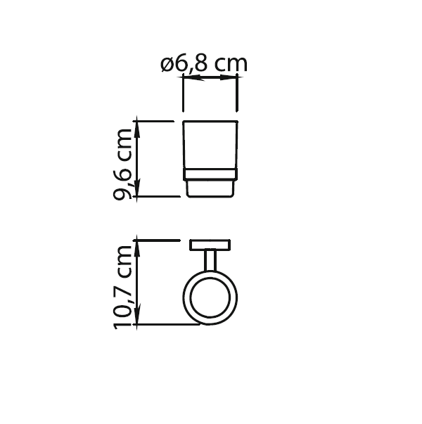 Gedy Eros, настенный стеклянный стакан, цвет хром