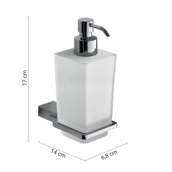 Gedy Kansas, настенный стеклянный дозатор c металлической помпой, цвет хром