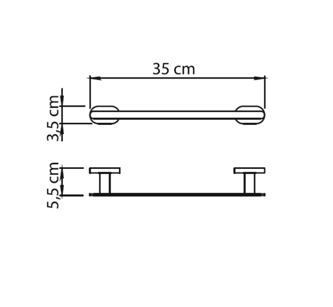 Gedy Bernina, полотенцедержатель, длина 35 см, цвет хром