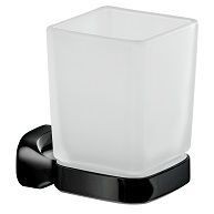 Gedy Stelvio, настенный стеклянный стакан, цвет черный матовый