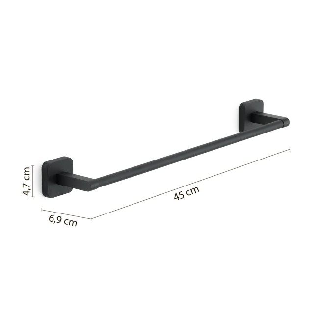 Gedy Tonga, полотенцедержатель, длина 45 см, цвет черный матовый