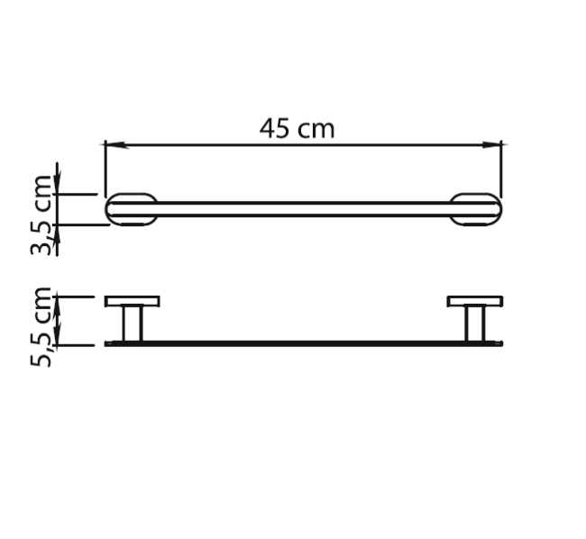 Gedy Bernina, полотенцедержатель, длина 45 см, цвет хром