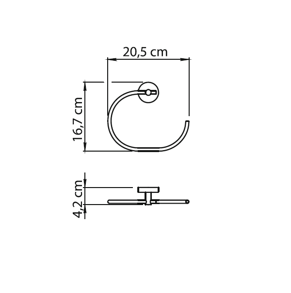 Gedy Eros, полотенцедержатель - полукольцо, цвет хром