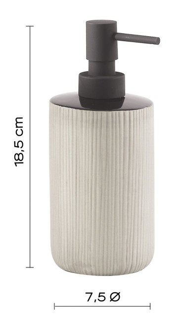 Gedy Naomi, настольный керамический дозатор с пластиковой помпой, цвет черный матовый - серая керамика