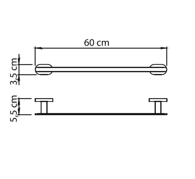 Gedy Bernina, полотенцедержатель, длина 60 см, цвет хром