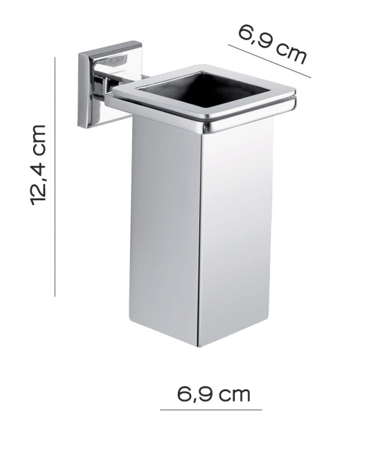 Gedy Kansas, настольный/настенный металлический стакан, цвет хром