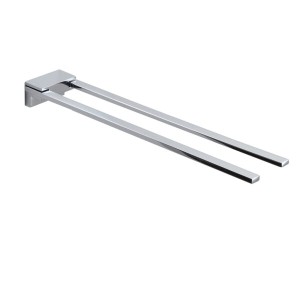 Gedy Kansas, полотенцедержатель двойной (не поворотный), длина 35 см, цвет хром