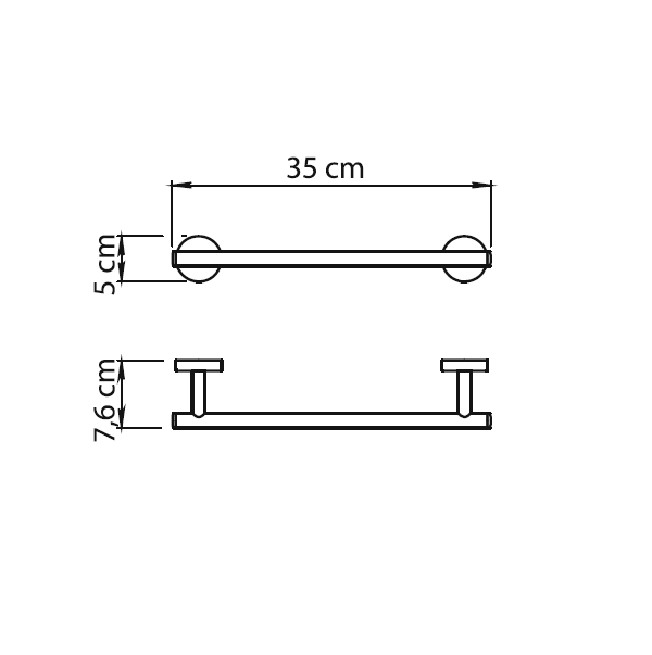 Gedy Eros, полотенцедержатель, длина 35 см, цвет черный матовый