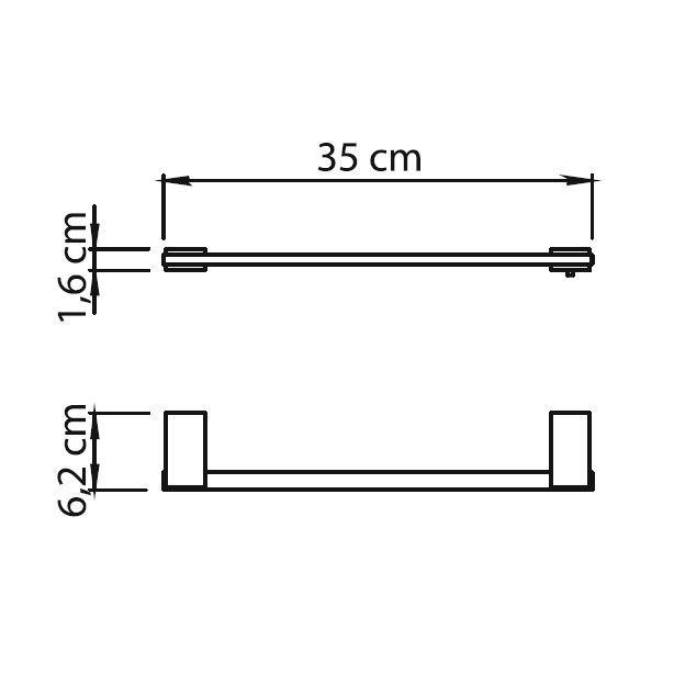 Gedy Kansas, полотенцедержатель, длина 35 см, цвет хром