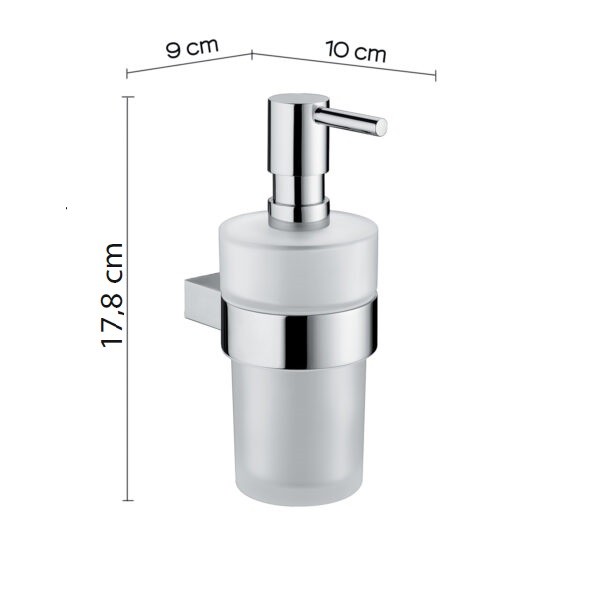 Gedy Canarie, настенный стеклянный дозатор c металлической помпой, цвет хром