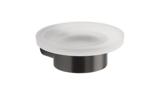 Gedy Pirenei, настенная стеклянная мыльница, цвет оружейная сталь (PVD)