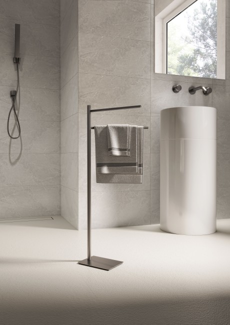 Gedy Trilly, стойка: 2 полотенцедержателя, цвет оружейная сталь