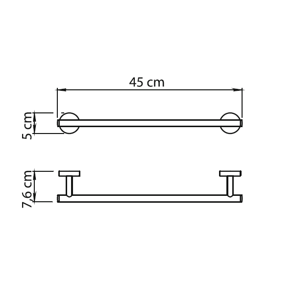 Gedy Eros, полотенцедержатель, длина 45 см, цвет черный матовый