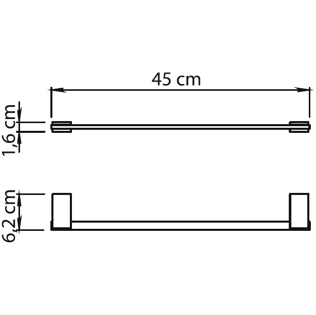 Gedy Kansas, полотенцедержатель, длина 45 см, цвет хром