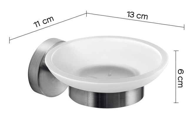 Gedy Project, настенная стеклянная мыльница, цвет хром зачищенный