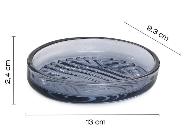 Gedy Corinne, настольная стеклянная мыльница, цвет голубой