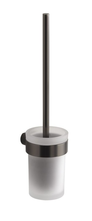 Gedy Pirenei, настенный стеклянный ёрш, цвет оружейная сталь (PVD)