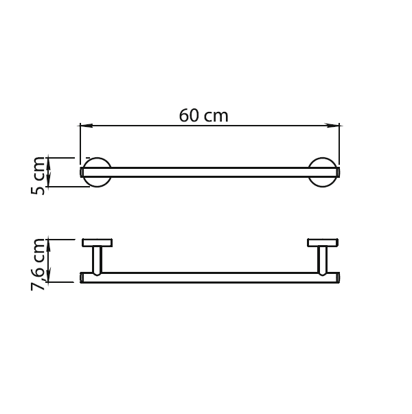 Gedy Eros, полотенцедержатель, длина 60 см, цвет черный матовый